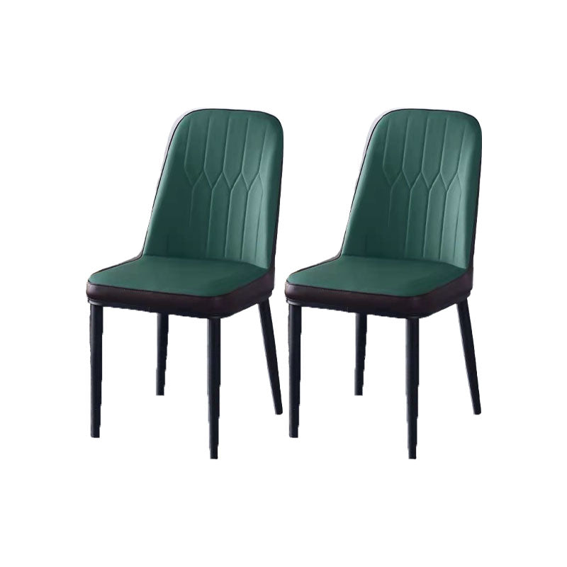 PU Leather Dining Chairs Nordic Style Parsons Armless Chair for Dining Room