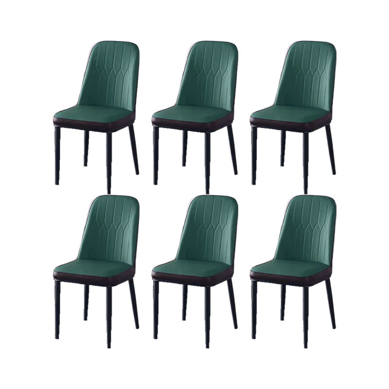 PU Leather Dining Chairs Nordic Style Parsons Armless Chair for Dining Room