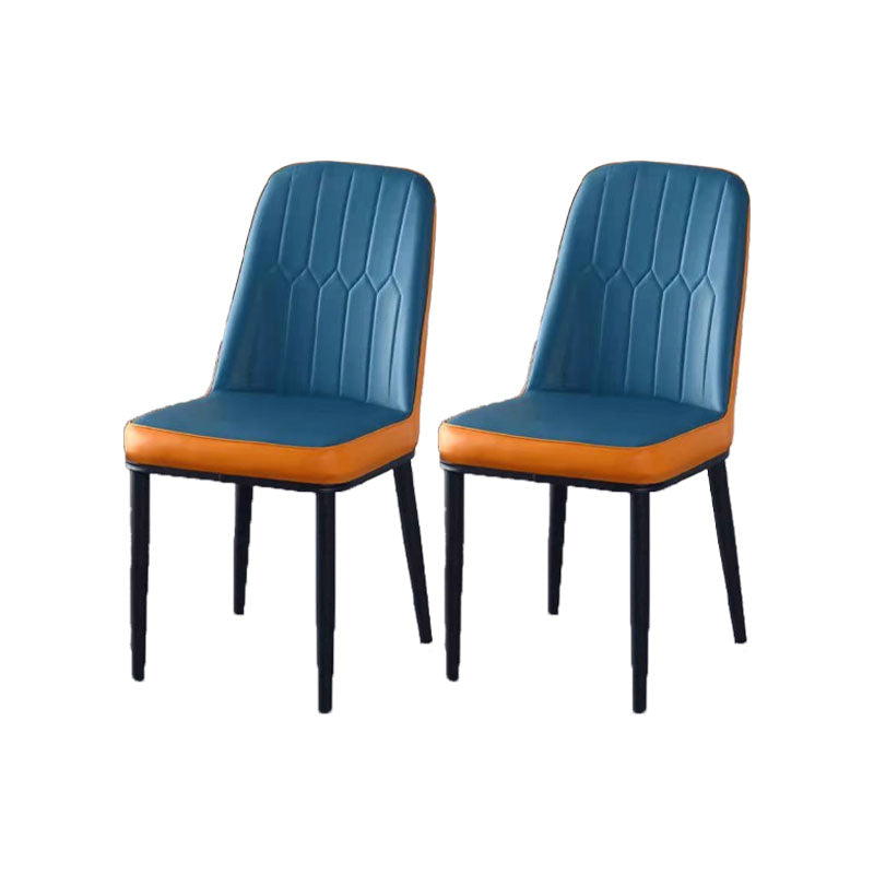 PU Leather Dining Chairs Nordic Style Parsons Armless Chair for Dining Room