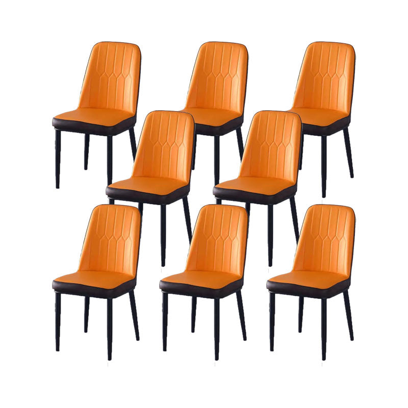 PU Leather Dining Chairs Nordic Style Parsons Armless Chair for Dining Room