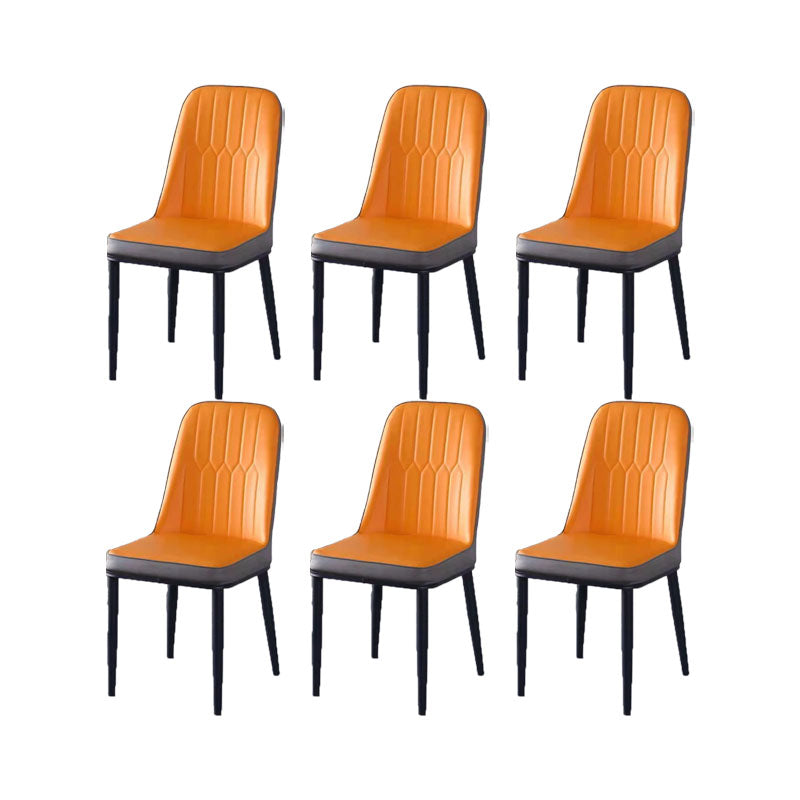 PU Leather Dining Chairs Nordic Style Parsons Armless Chair for Dining Room