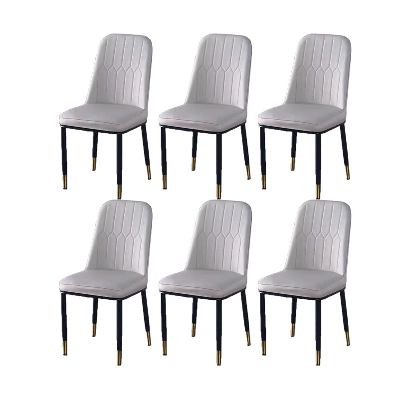 PU Leather Dining Chairs Nordic Style Parsons Armless Chair for Dining Room