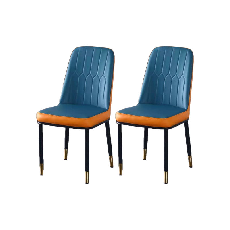 PU Leather Dining Chairs Nordic Style Parsons Armless Chair for Dining Room