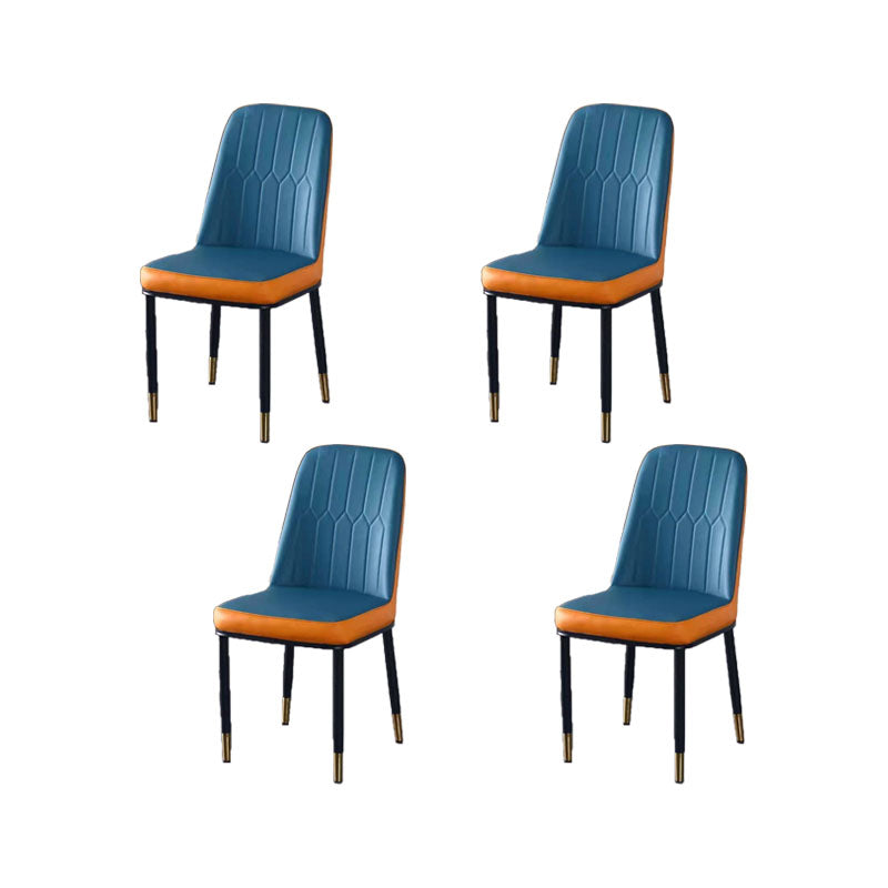 PU Leather Dining Chairs Nordic Style Parsons Armless Chair for Dining Room