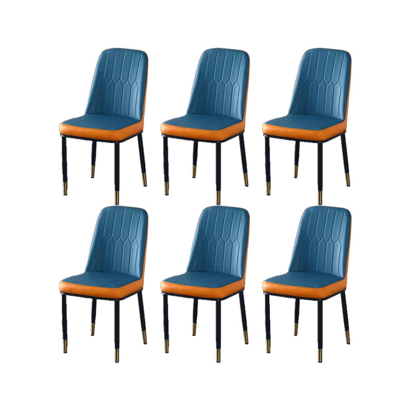 PU Leather Dining Chairs Nordic Style Parsons Armless Chair for Dining Room