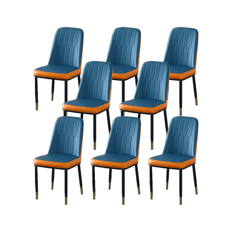 PU Leather Dining Chairs Nordic Style Parsons Armless Chair for Dining Room
