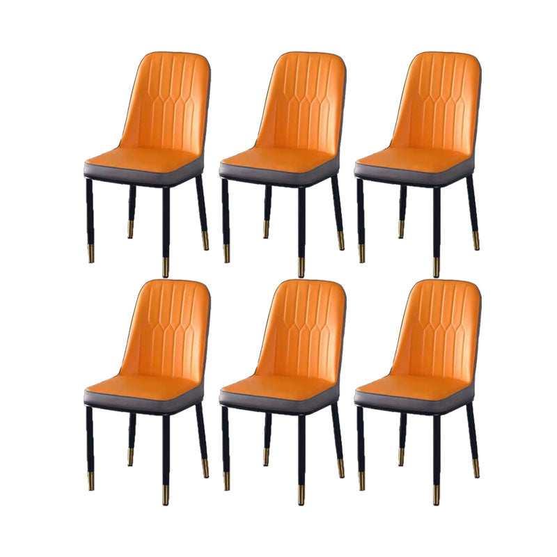 PU Leather Dining Chairs Nordic Style Parsons Armless Chair for Dining Room