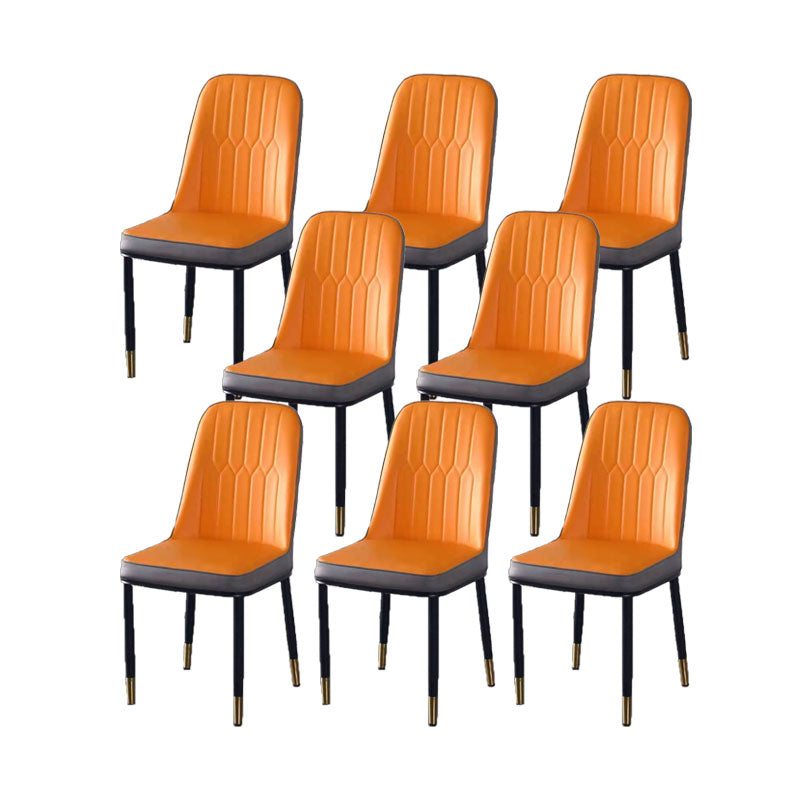 PU Leather Dining Chairs Nordic Style Parsons Armless Chair for Dining Room