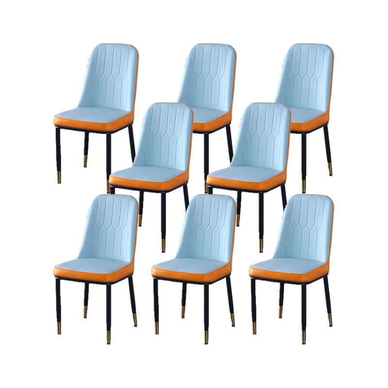 PU Leather Dining Chairs Nordic Style Parsons Armless Chair for Dining Room