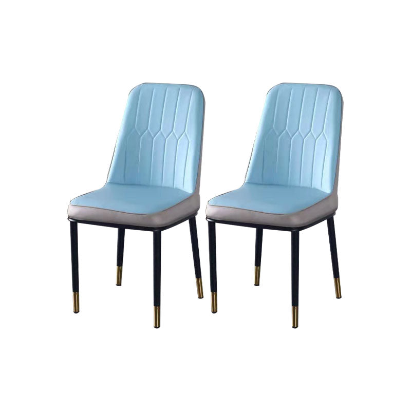 PU Leather Dining Chairs Nordic Style Parsons Armless Chair for Dining Room
