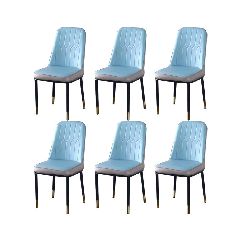PU Leather Dining Chairs Nordic Style Parsons Armless Chair for Dining Room