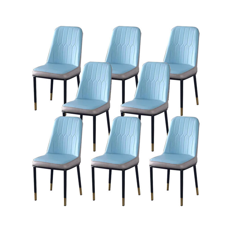 PU Leather Dining Chairs Nordic Style Parsons Armless Chair for Dining Room