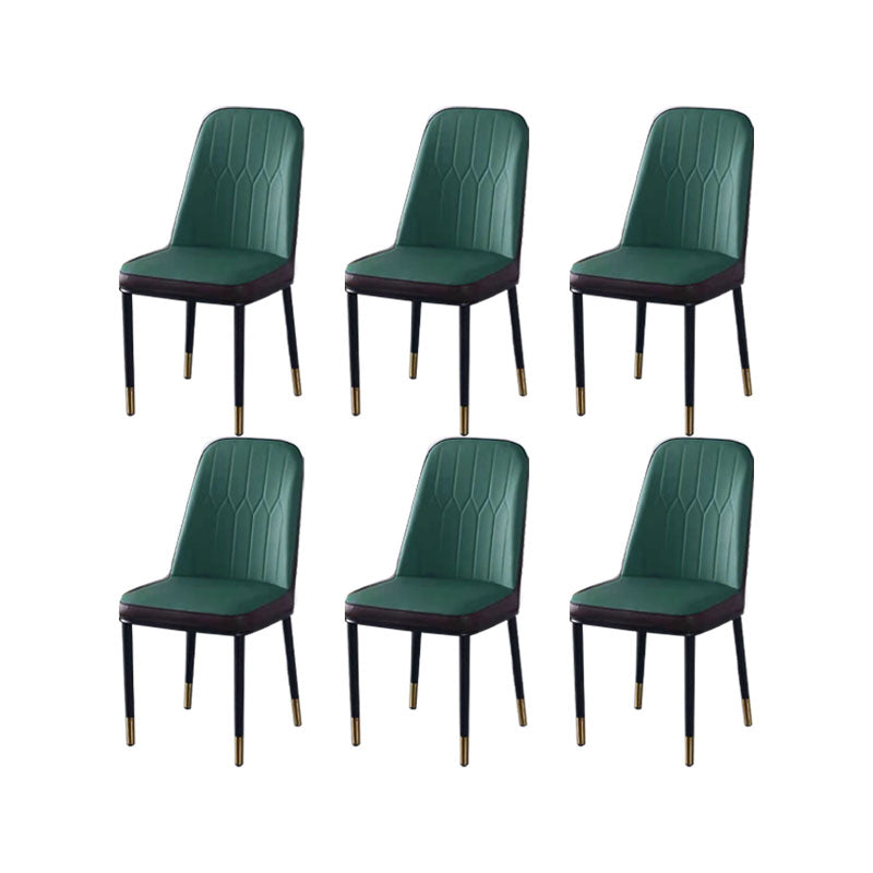 PU Leather Dining Chairs Nordic Style Parsons Armless Chair for Dining Room