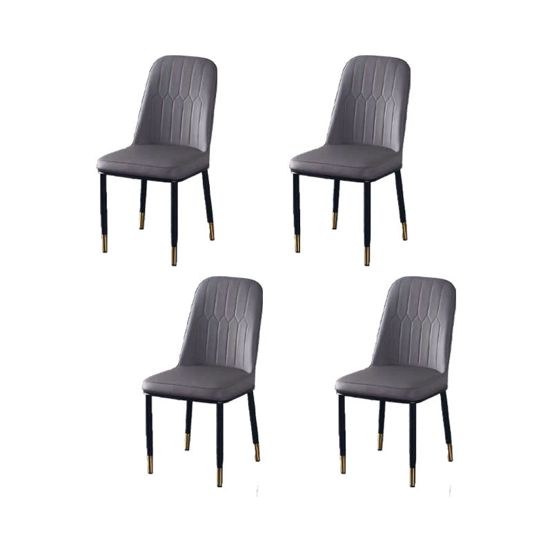 PU Leather Dining Chairs Nordic Style Parsons Armless Chair for Dining Room