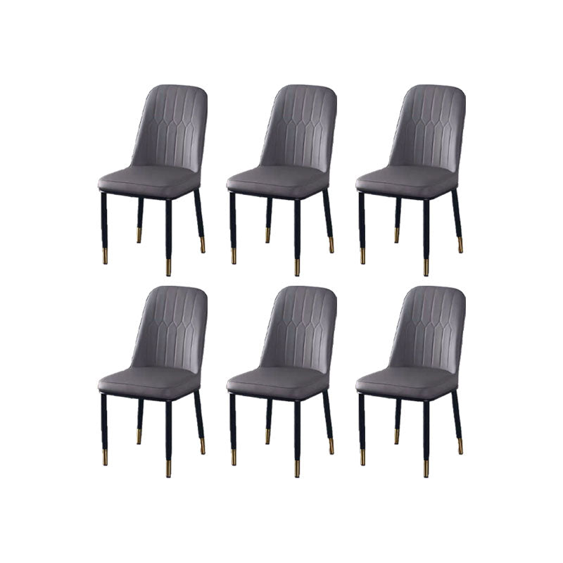 PU Leather Dining Chairs Nordic Style Parsons Armless Chair for Dining Room