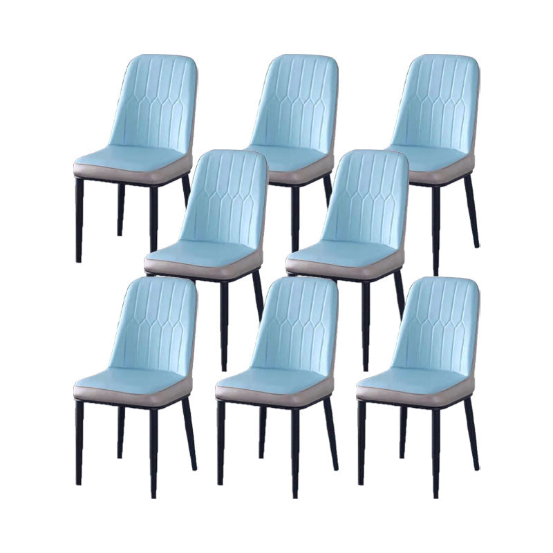 PU Leather Dining Chairs Nordic Style Parsons Armless Chair for Dining Room
