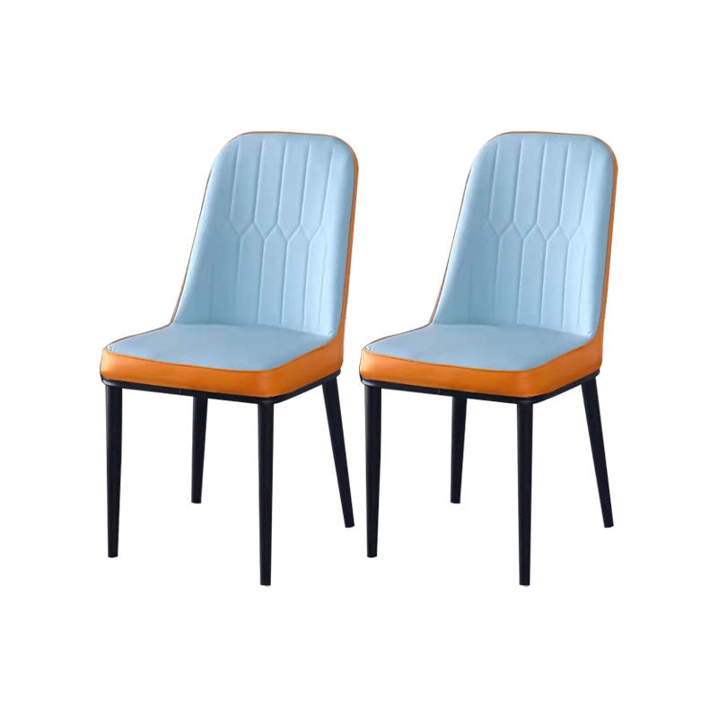 PU Leather Dining Chairs Nordic Style Parsons Armless Chair for Dining Room
