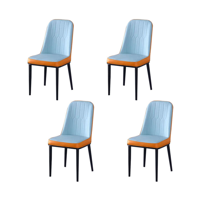 PU Leather Dining Chairs Nordic Style Parsons Armless Chair for Dining Room