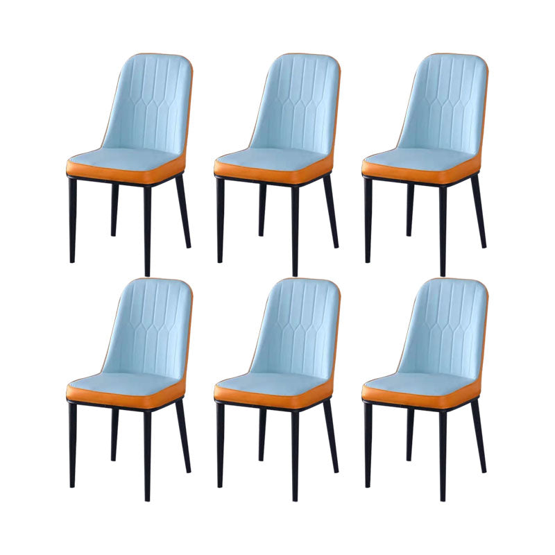 PU Leather Dining Chairs Nordic Style Parsons Armless Chair for Dining Room
