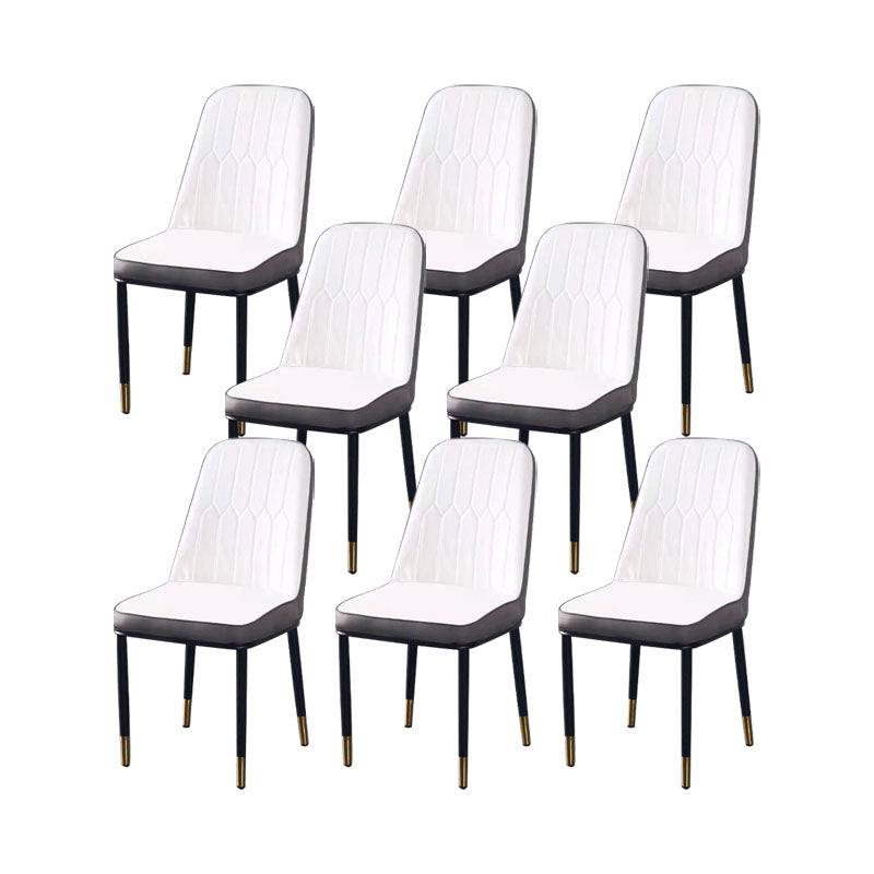 PU Leather Dining Chairs Nordic Style Parsons Armless Chair for Dining Room