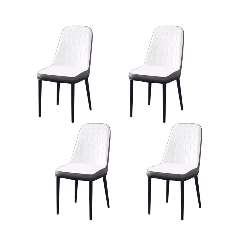 PU Leather Dining Chairs Nordic Style Parsons Armless Chair for Dining Room
