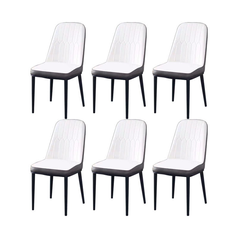 PU Leather Dining Chairs Nordic Style Parsons Armless Chair for Dining Room