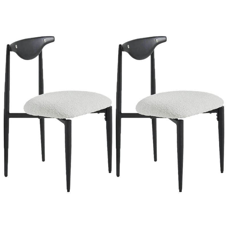 Industrial Style Armless Dining Chairs Solid Wood Open Back Chairs for Bedroom