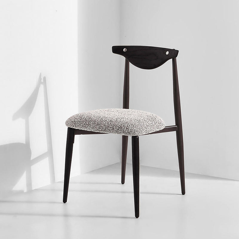 Industrial Style Armless Dining Chairs Solid Wood Open Back Chairs for Bedroom