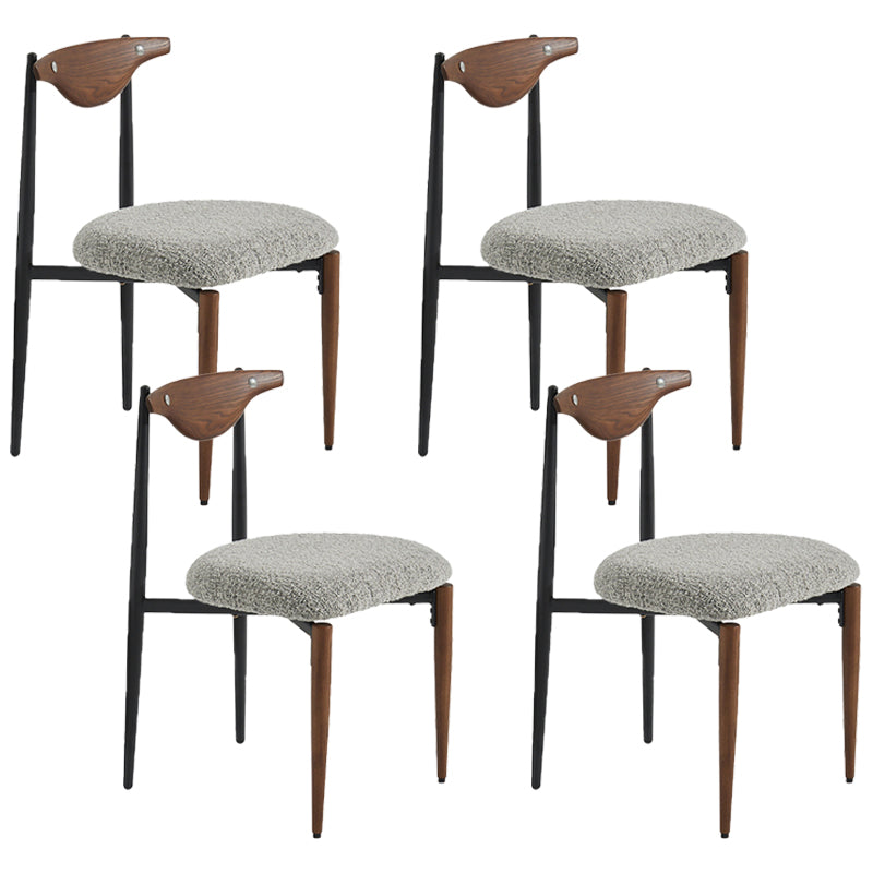 Industrial Style Armless Dining Chairs Solid Wood Open Back Chairs for Bedroom