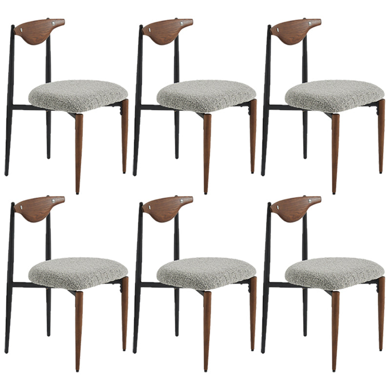 Industrial Style Armless Dining Chairs Solid Wood Open Back Chairs for Bedroom