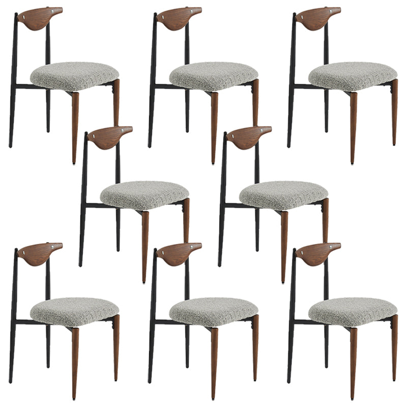 Industrial Style Armless Dining Chairs Solid Wood Open Back Chairs for Bedroom