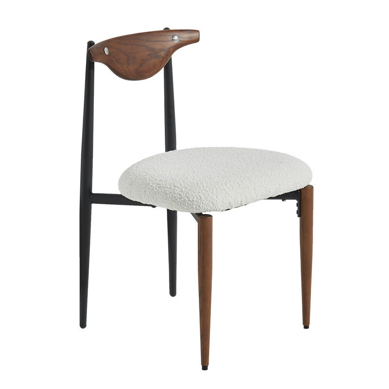 Industrial Style Armless Dining Chairs Solid Wood Open Back Chairs for Bedroom