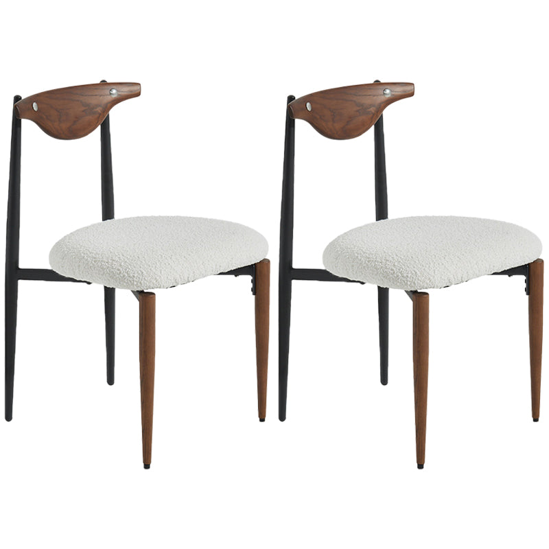 Industrial Style Armless Dining Chairs Solid Wood Open Back Chairs for Bedroom