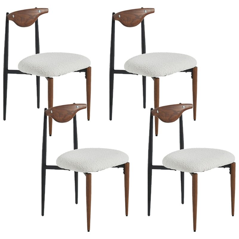 Industrial Style Armless Dining Chairs Solid Wood Open Back Chairs for Bedroom