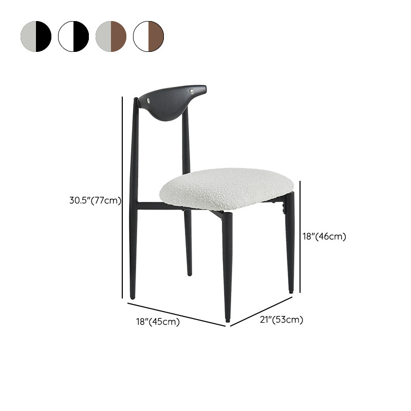 Industrial Style Armless Dining Chairs Solid Wood Open Back Chairs for Bedroom