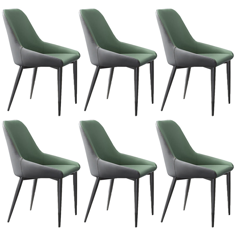 Industrial Style Arm Chair Faux Leather Parsons Chairs for Bedroom