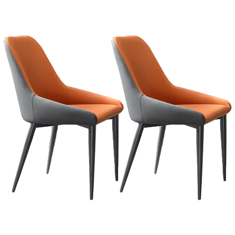 Industrial Style Arm Chair Faux Leather Parsons Chairs for Bedroom