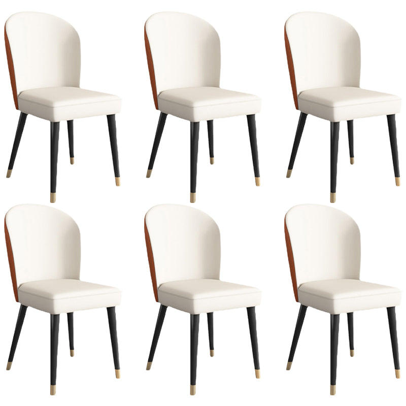 Industrial Style Armless Chair Faux Leather Parsons Chairs for Bedroom