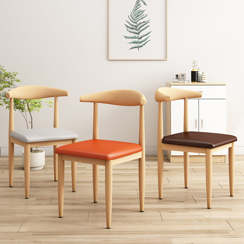 Modern Kitchen Dining Chairs Open Back Dining Chair with Metal Base