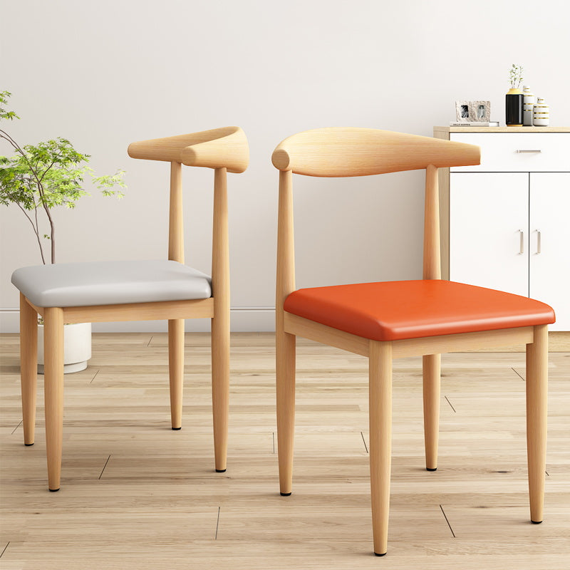 Modern Kitchen Dining Chairs Open Back Dining Chair with Metal Base