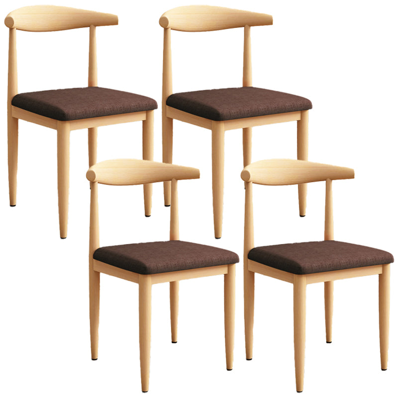 Modern Kitchen Dining Chairs Open Back Dining Chair with Metal Base