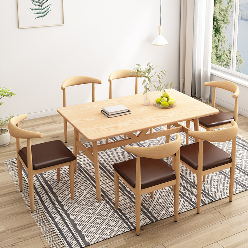 Modern Kitchen Dining Chairs Open Back Dining Chair with Metal Base