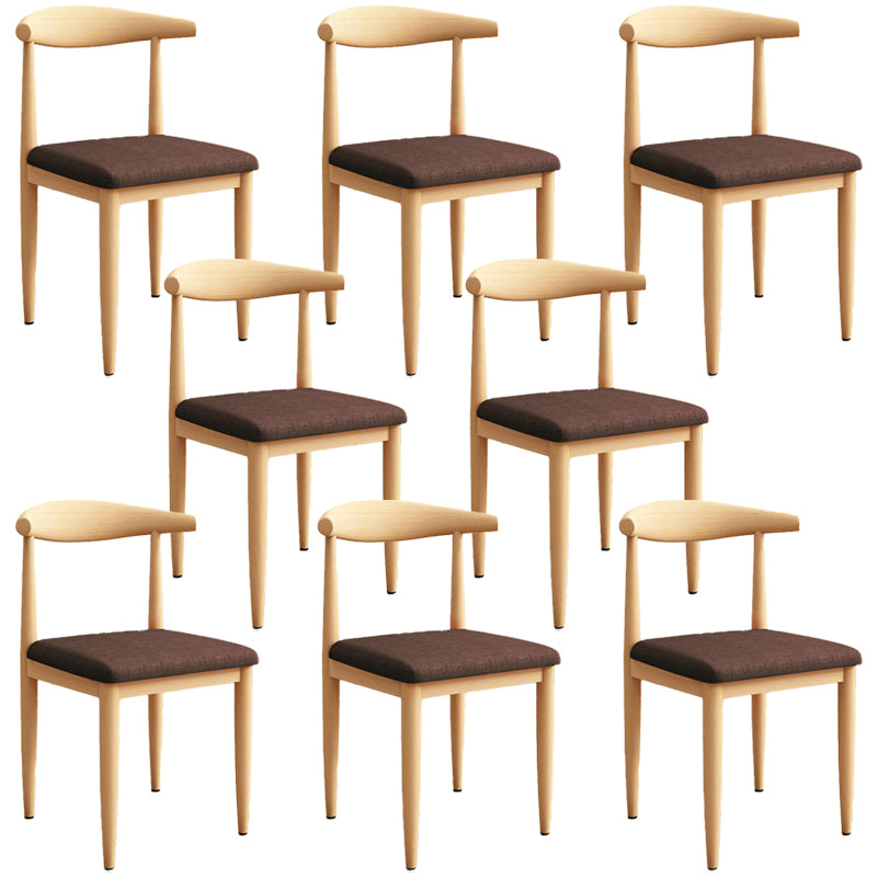 Modern Kitchen Dining Chairs Open Back Dining Chair with Metal Base