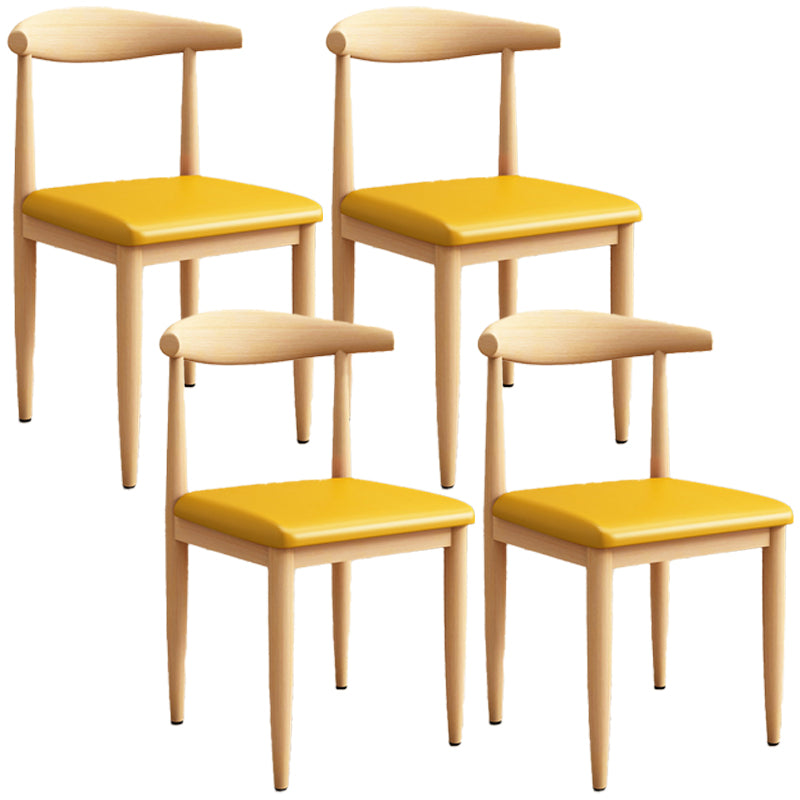 Modern Kitchen Dining Chairs Open Back Dining Chair with Metal Base