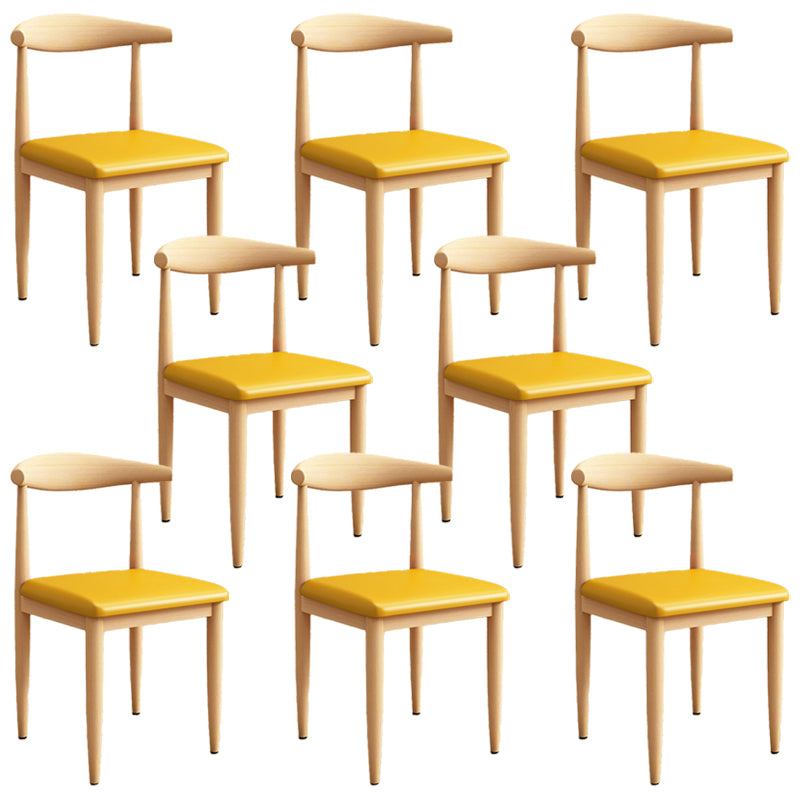 Modern Kitchen Dining Chairs Open Back Dining Chair with Metal Base
