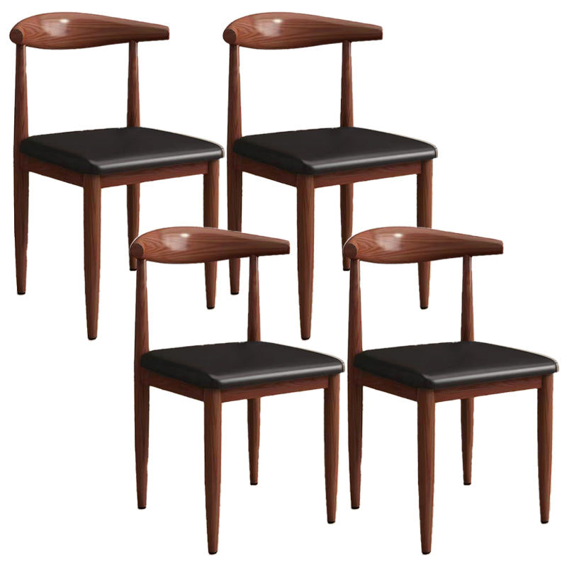 Modern Kitchen Dining Chairs Open Back Dining Chair with Metal Base