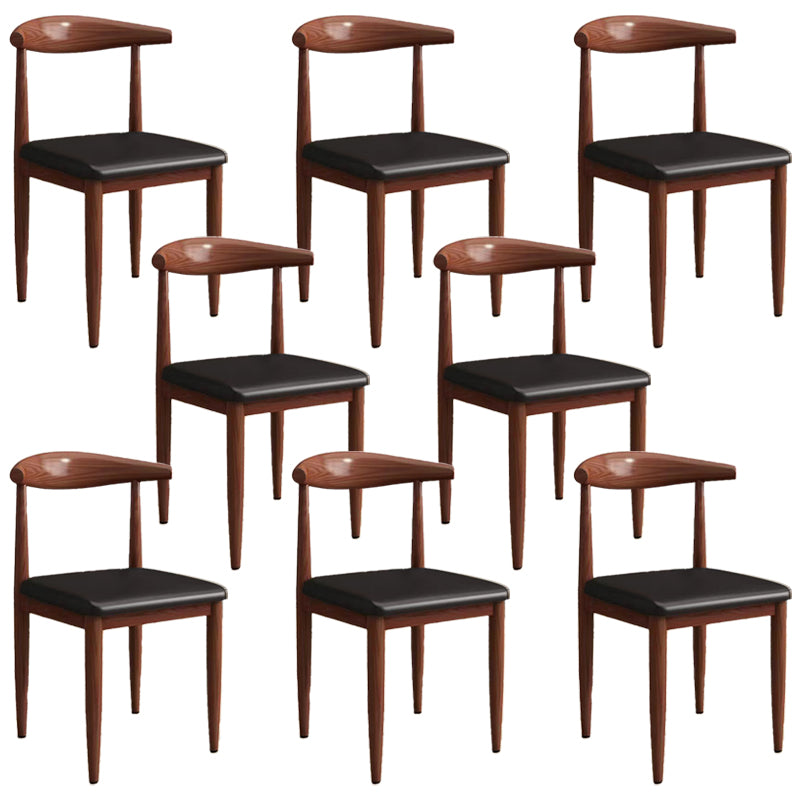 Modern Kitchen Dining Chairs Open Back Dining Chair with Metal Base