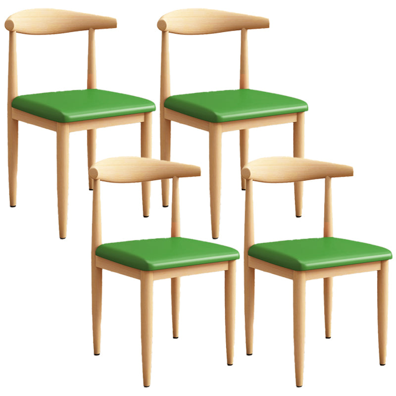 Modern Kitchen Dining Chairs Open Back Dining Chair with Metal Base