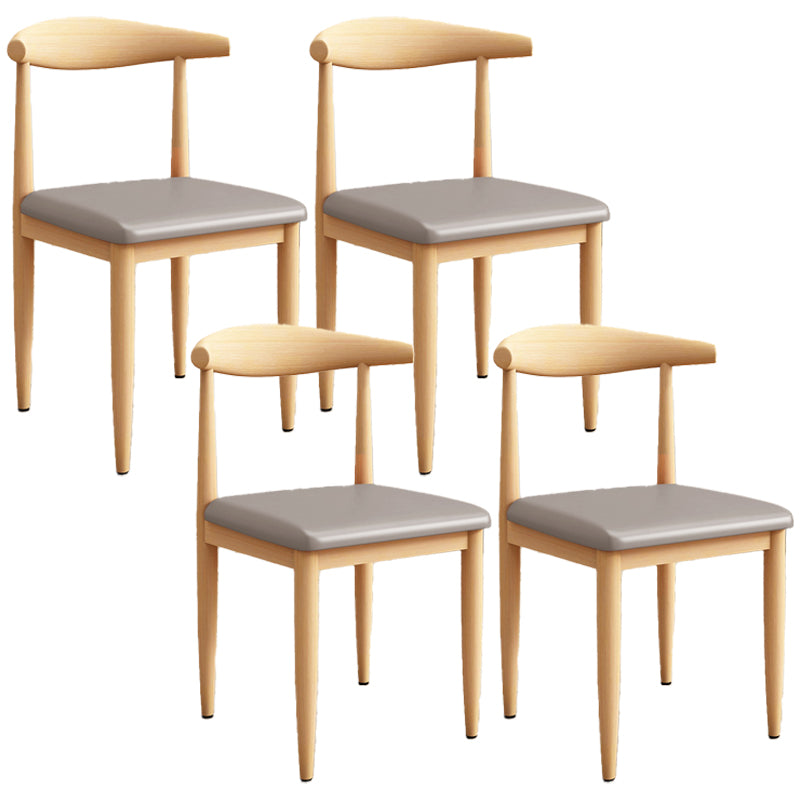 Modern Kitchen Dining Chairs Open Back Dining Chair with Metal Base