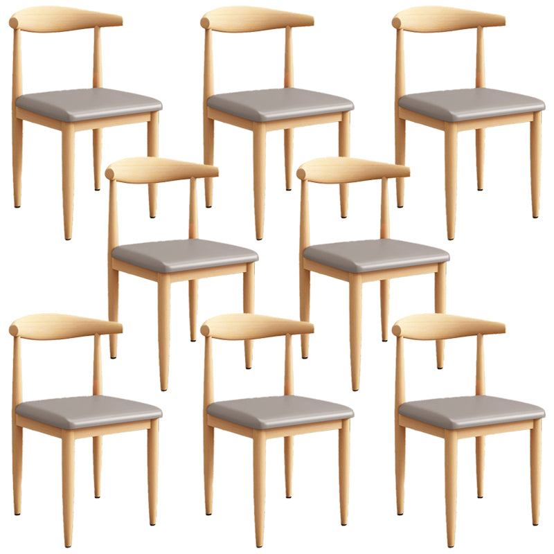 Modern Kitchen Dining Chairs Open Back Dining Chair with Metal Base